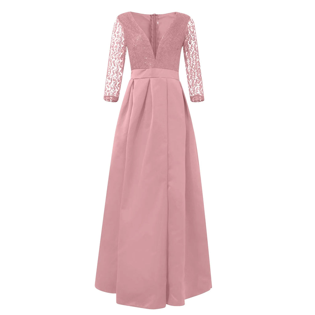 Women'S Elegant Evening Dresses Women'S Fashionable Long Dresses Trailing Evening Dresses Solid Color Floor-Length Dresses