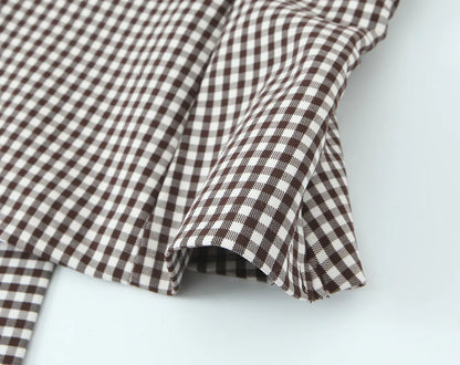 Tops For Women Bow Embellished Small Plaid Top 2025 Summer Camisole Sleeveless Top Woman Tops Women's Tank Top