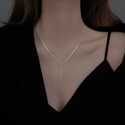 Women's Exquisite Charm Long Neck Chain Romantic Classic Elegant Style Jewelry Delicate Korean Fashion Necklace Trendy Jewellery