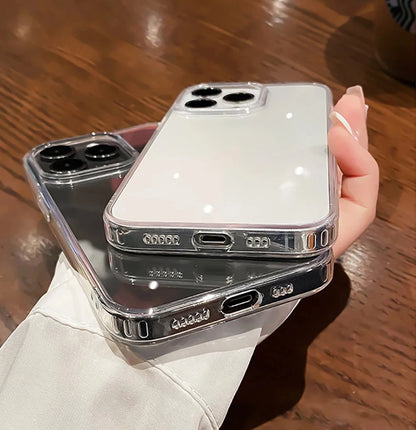 Luxury Shockproof Clear Bumper Cases For iPhone 16 15 14 13 12 11 Pro Max Plus Transparent Soft Acrylic Phone Cover Accessories