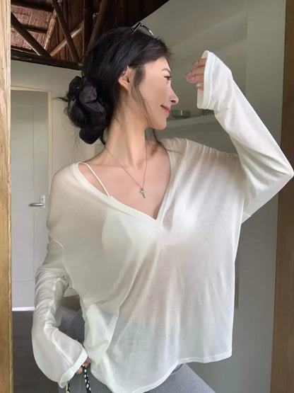 Tops Woman Korean Fashion With Sleeves Plain Long Sleeve T Shirt for Women Clothing Female Sale Cheap Clothes Y2k Korea Style