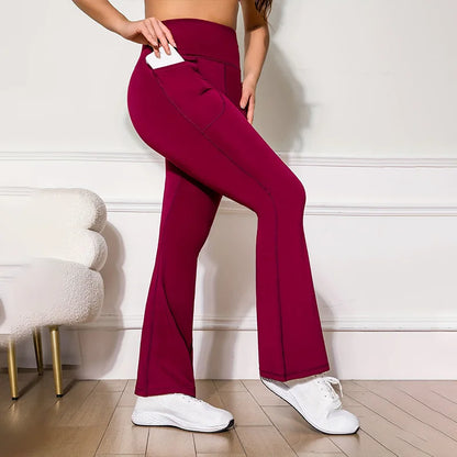 Bootcut Yoga Pants for Women High Waisted Yoga Pants with Pockets for Women Bootleg Work Pants Workout Pants