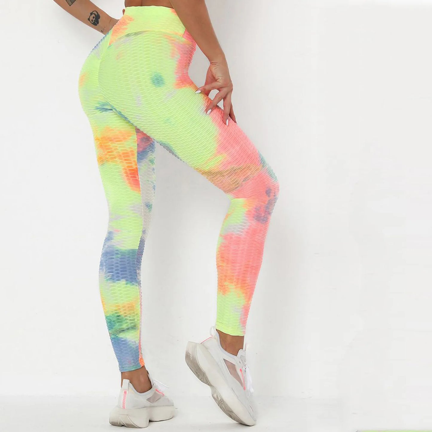 Yoga Pants Tie Dye Seamless Leggings Push Up Women Sports Fitness Contour Yoga Running Pants Elastic Nylon Tights Legging