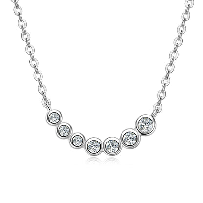 Lnngy Collares Mujer 925 Sterling Silver Clavicle Necklace For Women Exquisited 7 Stones Moissanite Pendant Necklaces Jewellry