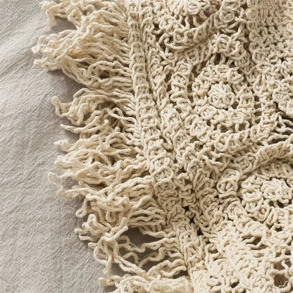 Women Summer Beach Boho Crop Tops Sexy Y2K Knitted Backless Hollow Out Tank Tops Crochet Tassels Hem Halter Bras Bustier Top