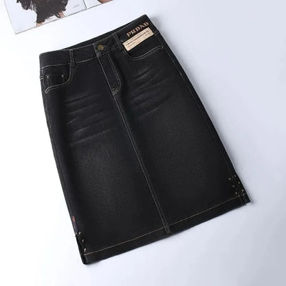 Women's Denim Skirts Spring Summer High-waisted Jeans Skirts Streetwear Female Sexy Sheath Skirts Fashion Split Retro Skirts