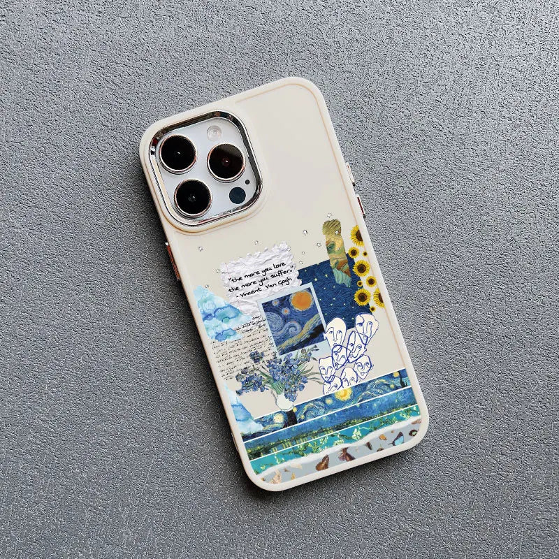 Art Painting Silicone Phone Cases For iPhone 11 12 13 14 15 Pro Max 15 14 Plus X XS XR 7 8 Plus SE 2020 Shockproof Case Cover