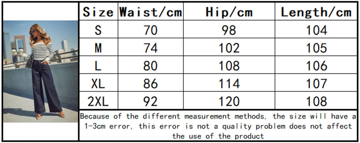 Fashion Wide Leg Jeans Women 2025 Spring Autumn New Retro High Waist Pant Solid Chic Casual Trousers Office Lady Street Pants