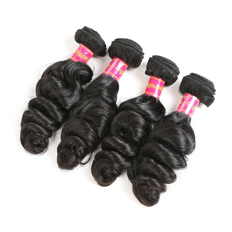 Loose Wave Human Hair Bundles Addbeauty Brazilian Virgin Human Hair Weave for Women Hair Extension Natural Color Double Drawn