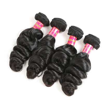 Loose Wave Human Hair Bundles Addbeauty Brazilian Virgin Human Hair Weave for Women Hair Extension Natural Color Double Drawn