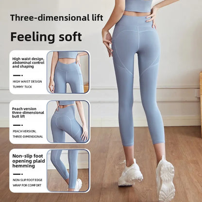 Yoga Pants Women High Waist Lift Hip Mesh Side Pocket Stretch Sports Leggings Running Yoga Clothing Fitness Pants
