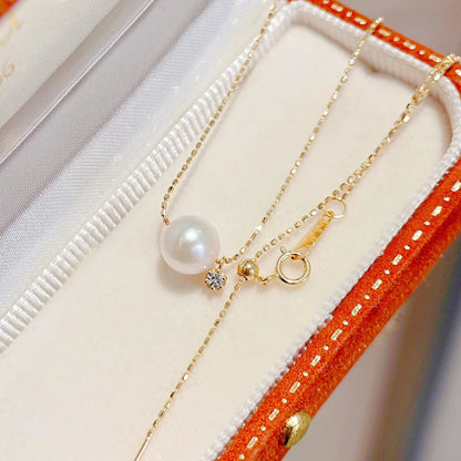 Red S925 pure silver pearl necklace for women, light luxury, fashionable, niche design, daily commuting, wearing, party