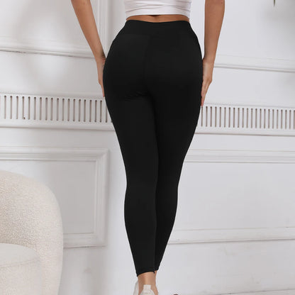 High Waist Yoga Pants for Women - Tight Fit Running Trousers with Abdomen Lifting & Pocket Design Fitness Sports Bottoms