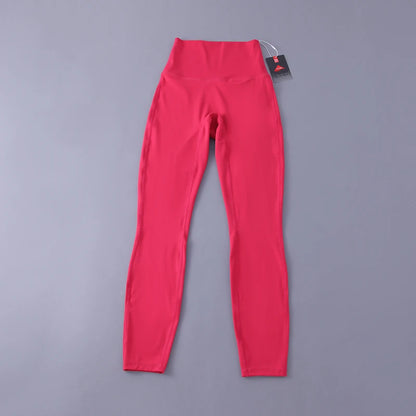 Women's high-waisted yoga pants with sculpting peach lift, buttery soft fabric for running and training.