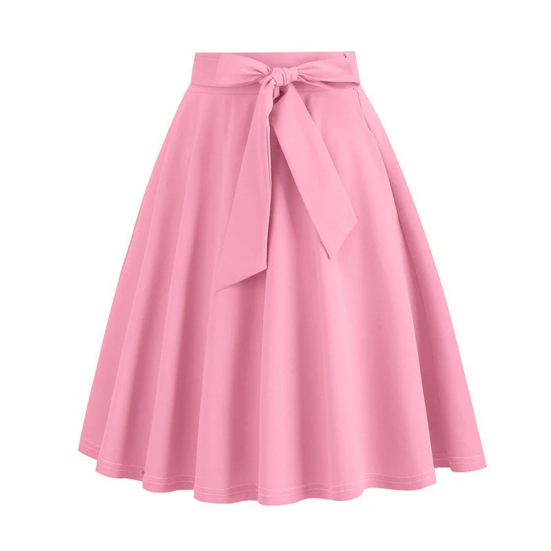 Skirts Women 2025 selling summer solid color sashes vintage Herben-style stranding skirts women's clothing