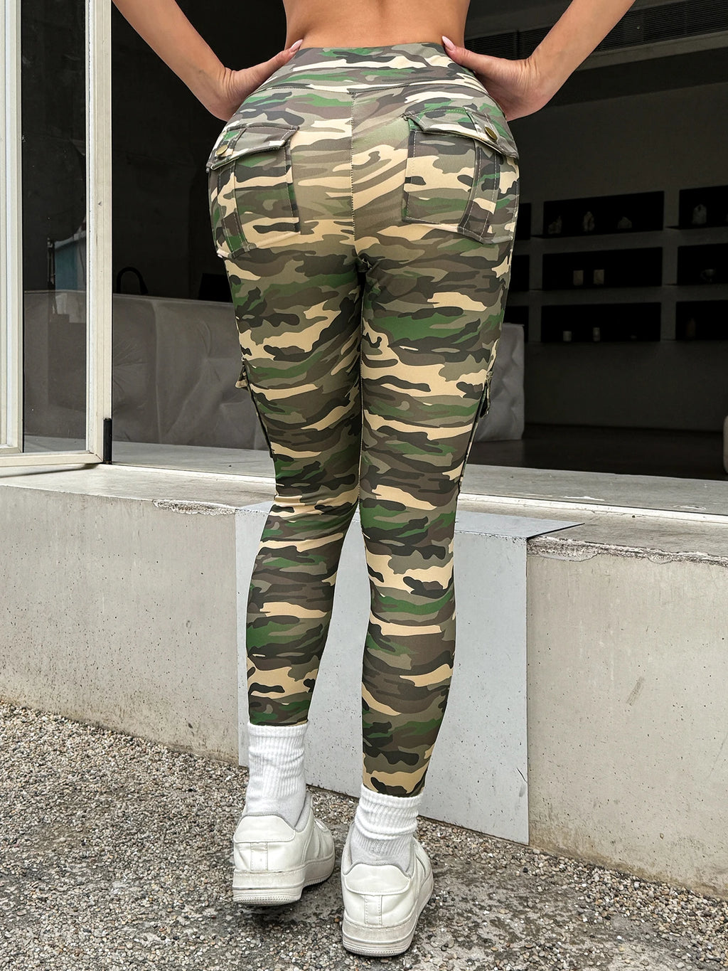 New Camouflage Printed Yoga Pants Women's High Waist Butt Lifting Workout  Tights Push Up Fitness Leggings Gym Activewear