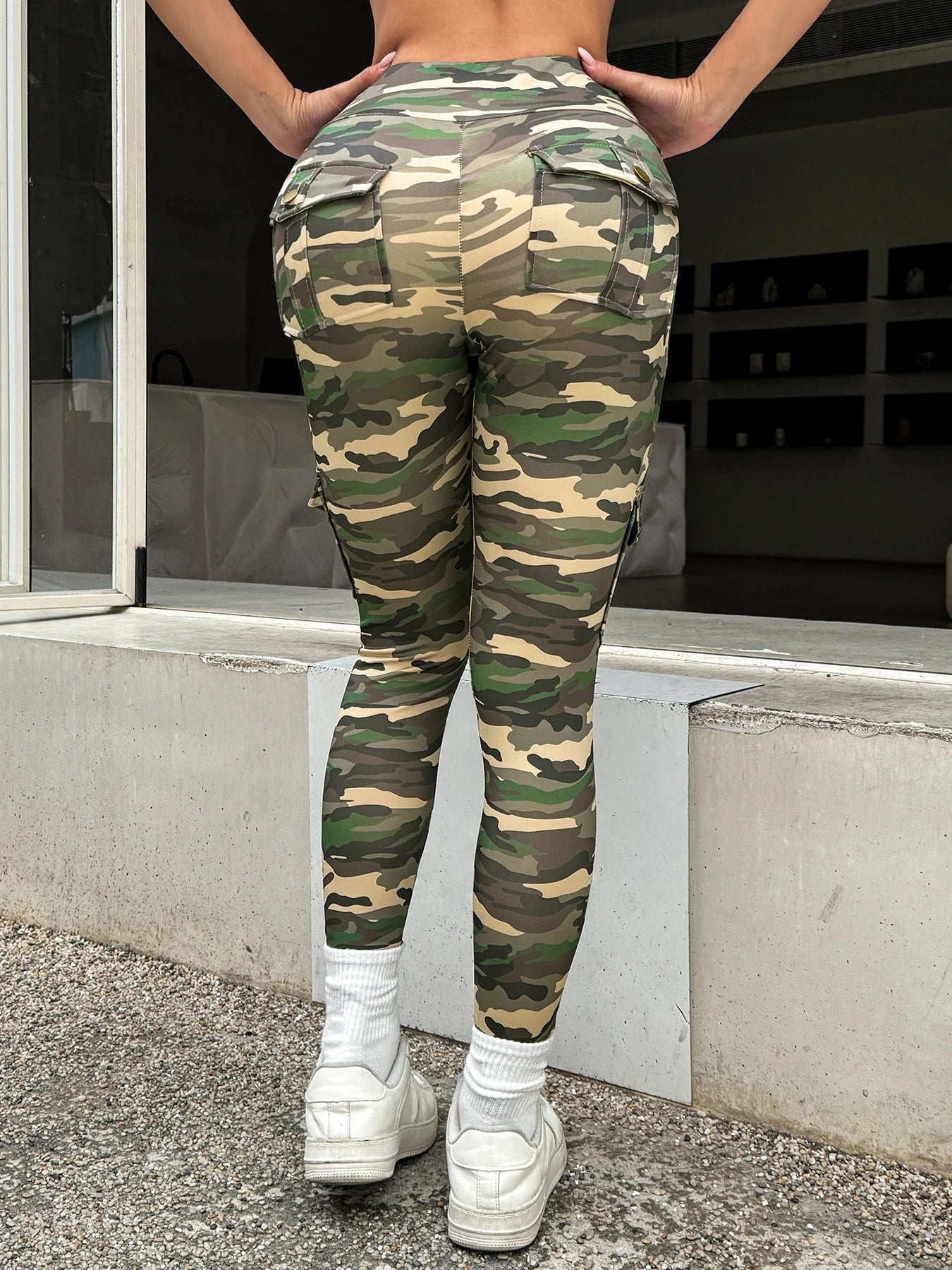 New Camouflage Printed Yoga Pants Women's High Waist Butt Lifting Workout  Tights Push Up Fitness Leggings Gym Activewear