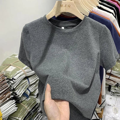 Women T Shirt Girls T-Shirt Woman Clothes Tops  Tshirt Female Short Sleeve Spring Tee Sexy Y2k Top White