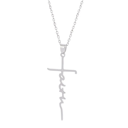 Necklace for Women European and American Fashion Cross Pendant Faith Inspiration Necklace Accessories