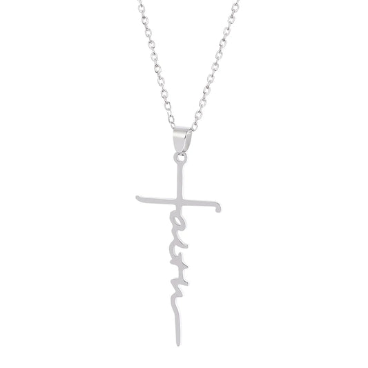 Necklace for Women European and American Fashion Cross Pendant Faith Inspiration Necklace Accessories