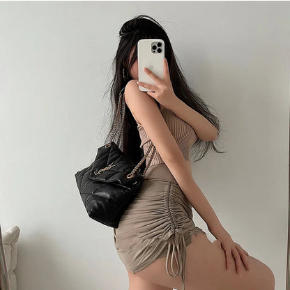 Summer Tank Top for Women 2024 Knitted Bustier Going Out Outfits Solid Color Trendy Basic Slim Fit Y2k Women's Vacation Tops