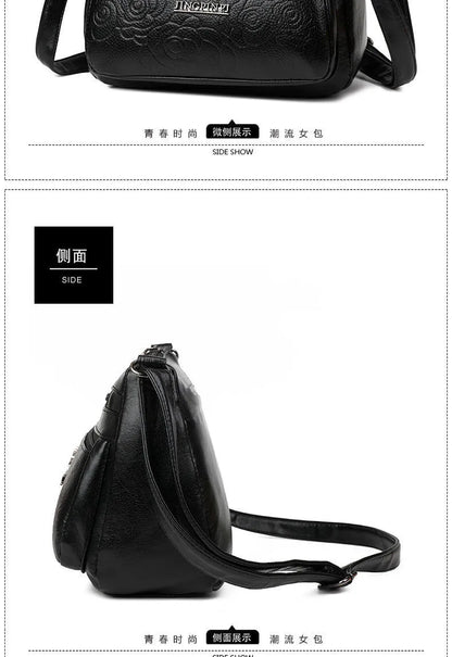 Women Mother Bag Middle-aged Elderly Shoulder Messenger Crossbody Bag Purses Handbags Bolsa 3 Zippers Luxury Design