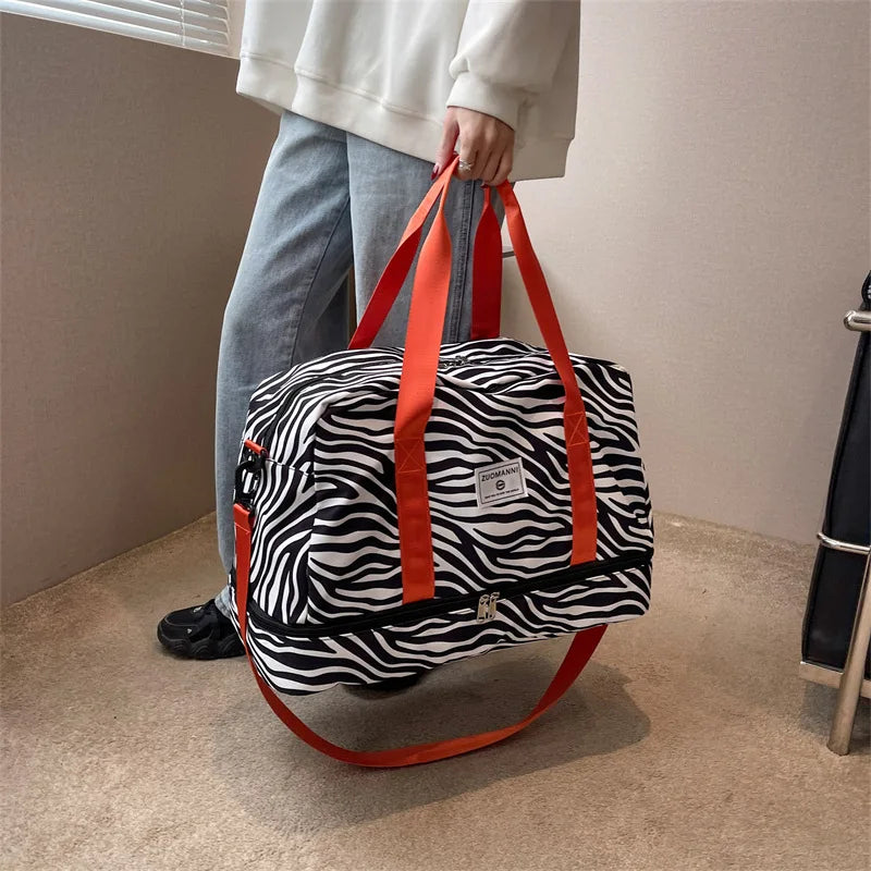 Large Gym Duffel Bag for Women and Men Travel Bag with Shoe and Wet Clothes Compartments Carry On Shoulder Tote Bags