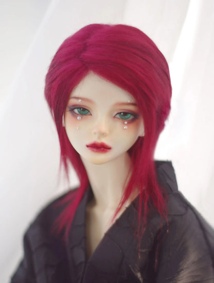 D09-P389 children handmade toy   1/12 1/8 1/6 1/4 1/3 MSD bjd doll wig red blue pink black DIY long straight hair 1pcs