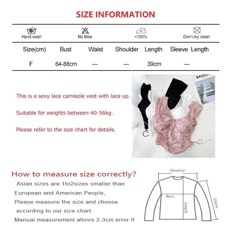 Women Corset Top Y2K Clothes Lolita Ruffles Flower Lace Tank Top Summer French Tube Tops Cute Clothes Pink Crop Tops