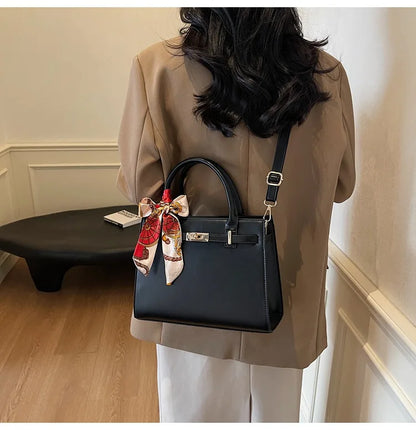 2025 New! Women's Red Tote Bag - Light Luxury, Large Capacity, Elegant Design, Versatile for Work & Party, Premium PU Leather