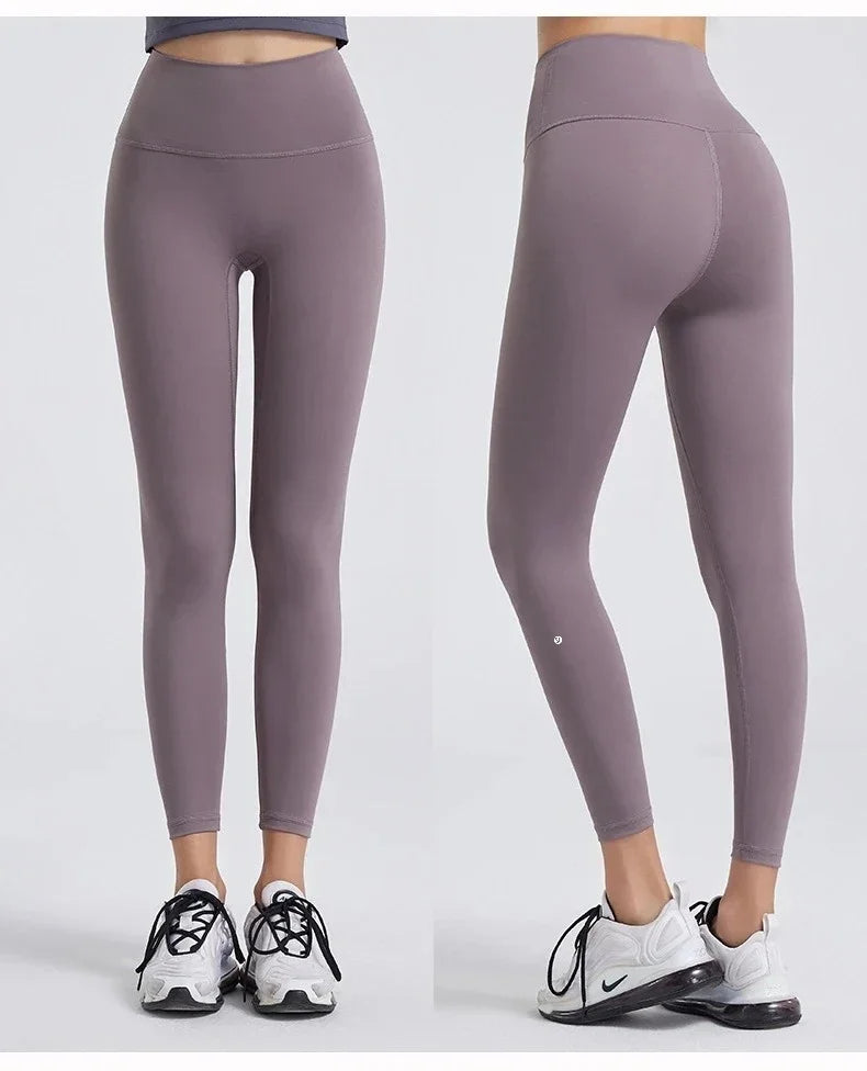 High Waisted Nude Feeling No Embarrassment Line Yoga Pants Women Stretch Firming Lift Hip Sports Fitness Bottom Pants