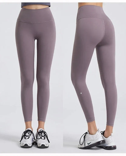 High Waisted Nude Feeling No Embarrassment Line Yoga Pants Women Stretch Firming Lift Hip Sports Fitness Bottom Pants