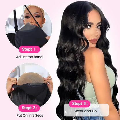 Wear And Go Glueless Wigs Human Hair Pre Plucked Pre Cut Body Wave Wigs For Black Women  Glueless Lace Closure Human Hair Wig