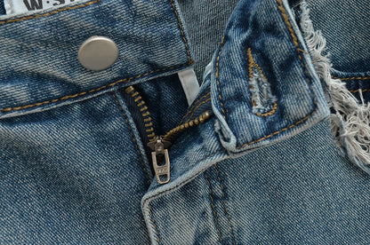 Mini skirts for women high waisted denim skirt black distressed jeans skirts womens 2024 Summer clothes blue jean skirts ripped