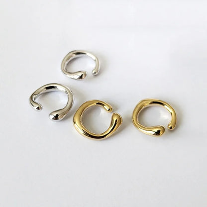 Golden Earrings without Piercing Geometric Round Ear Cuff Minimalist Cartilage Earrings Women Simple Jewelry