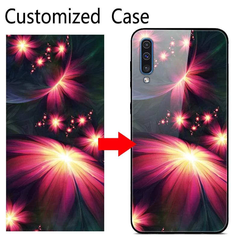 Custom Glass Phone Case for iPhone 13 14 12 7 8 Plus X 11 Pro XS MAX XR 6 SE 6s Cover DIY Customized Design Picture Name Photo