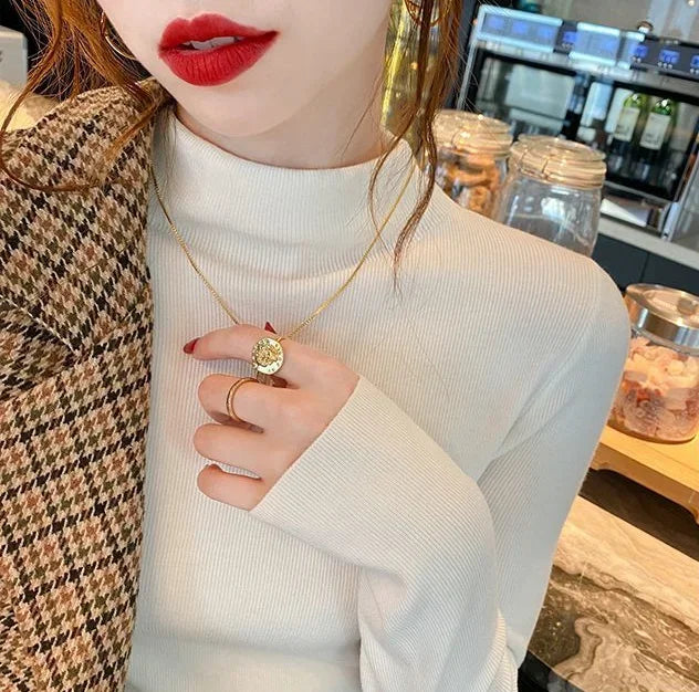 Tops Woman Trending Clothing Polyester Long Sleeve T Shirt for Women Autumn Winter Korean Reviews Many Clothes Emo Cheap Style