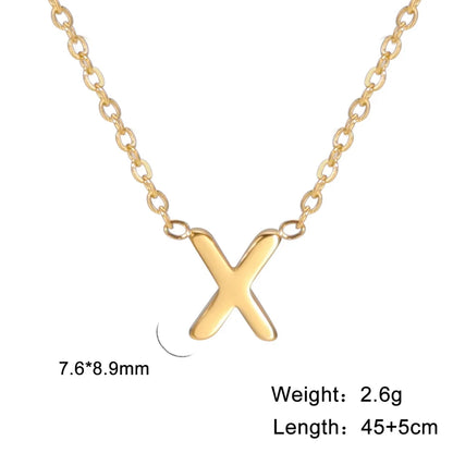 Initial A-Z Letter Necklaces for Women Elegant Chains Choker 26 Alphabet Pendant Necklace Stainless Steel Jewelry collier femme