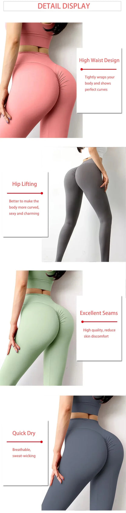 Women Butt Lifting Breathable Legging Pants Fitness High Waist Yoga Pants Leggings Quick Drying Seamless Stretchy Sport Pants