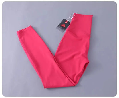 Women's high-waisted yoga pants with sculpting peach lift, buttery soft fabric for running and training.