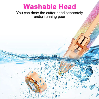 Face Hair Remover LED Ligh Painless Hair Shaver Trimmer Blade Facial Hair Removal 2 IN 1 Electric Eyebrow Trimmer Razor