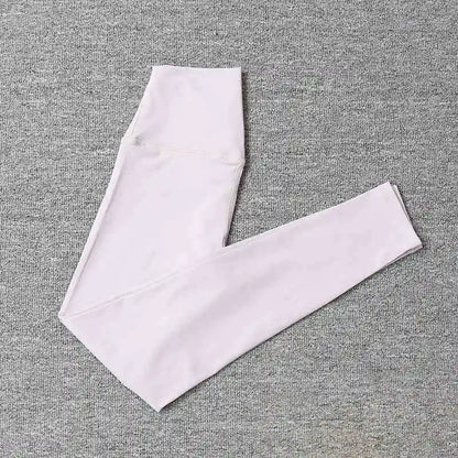 Women's High Waist Yoga Pants Nude Stretch Slim Fitness Sports Pants Peach Hip Yoga Tights