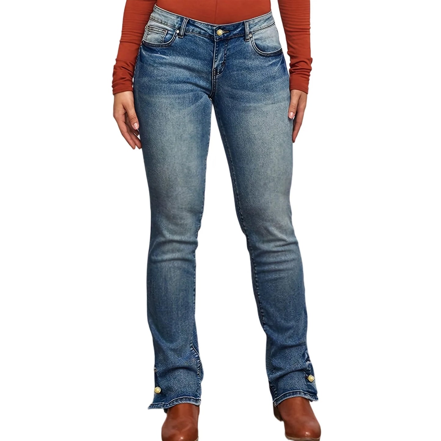 Women's Classic Denim Pants Fashion Vintage Low Waist Skinny Denim Trousers Daily Causal Versatile Trendy Streetwear Jeans