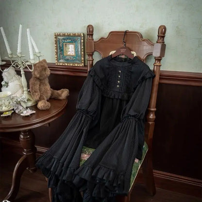 Japanese Skirts for Women 2025 Faldas Mujer De Moda High Waist A-line Jupe Lolita Style Patchwork Lace Vintage Long Skirt 49C903