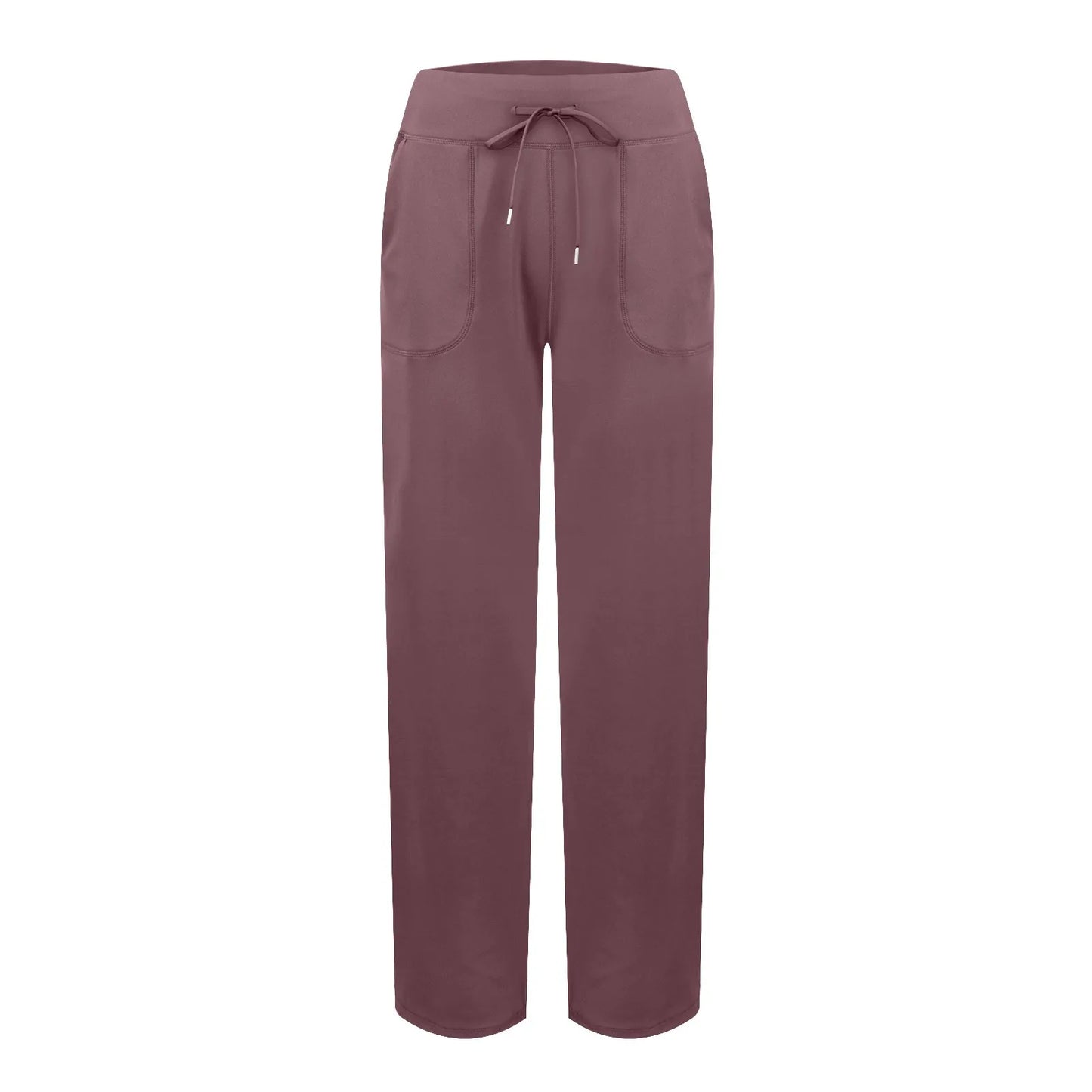 Wide Leg Yoga Pants For Women Solid Color High Waist Sweatpants With Pockets Stretch Comfy Workout Sports Trousers