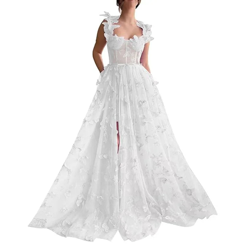 European and American Evening Dress for Women 2025 New Fashion Style Long Style Banquet Style Elegant Lace Beach Dress