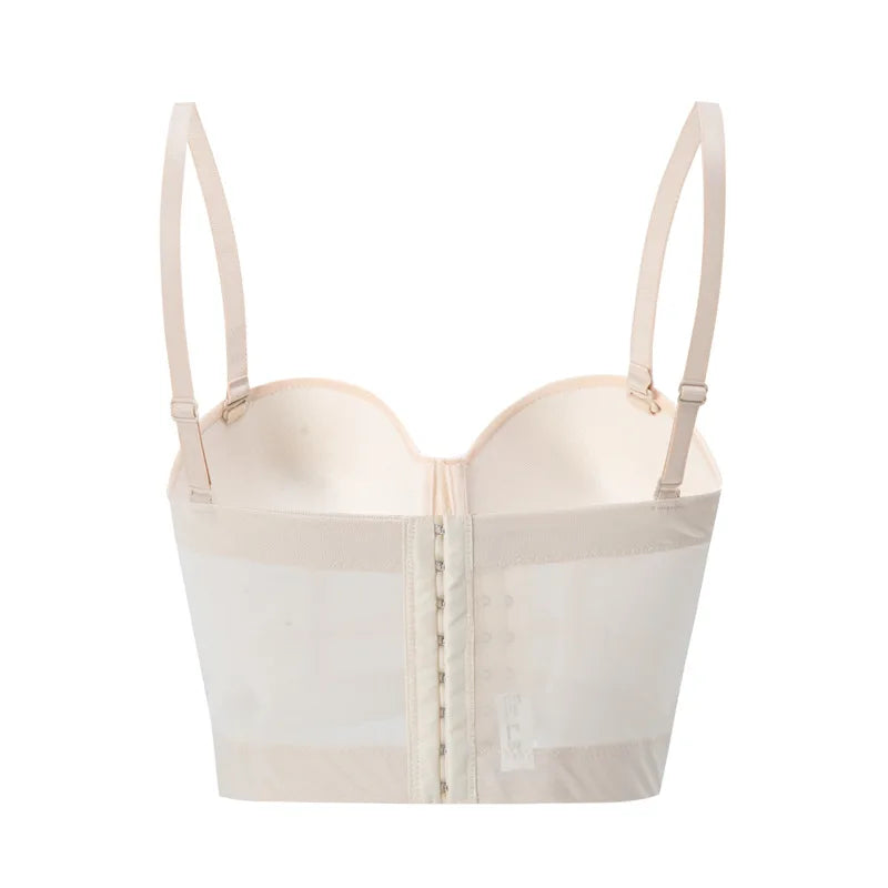 Top Women Bra Bandeau Corset Underwear Sexy Sleeveless with Chest Pad Ladies Y2K Lace Tank Tops Wrapped Vest Tube Top Cropped