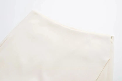 TRAF Women's Skort High Waist Brown Skirt Pants Stylish Summer Pink Black Mini Skirt Shorts Asymmetric Casual Off White Skort