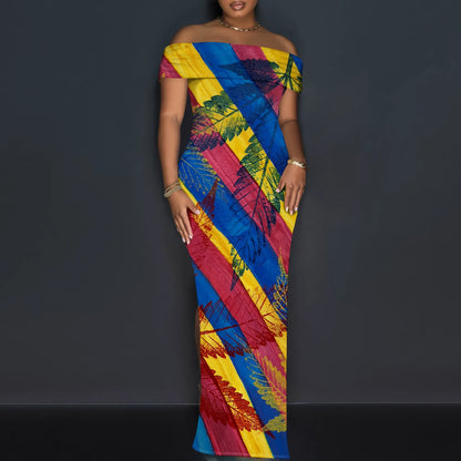 Dress for Women Sexy Dresses Woman Off-Shoulder Maxi Dresses Bodycon Short Sleeves Plus Size Sun Dresses