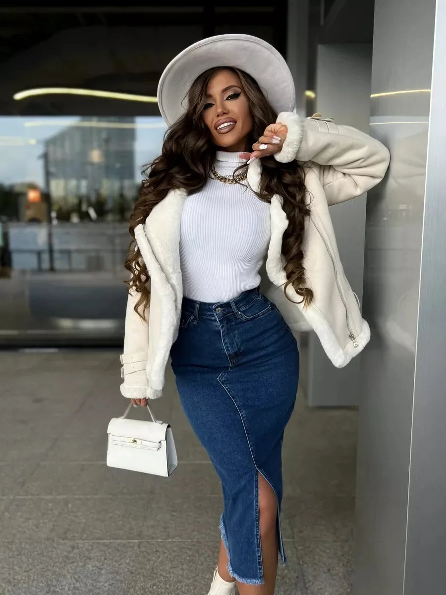 Denim Skirt Woman Streetwear Long Slim Skirts For Women Asymmetric High Quality Skirt Woman 2024 Trend High Waist Long Skirts